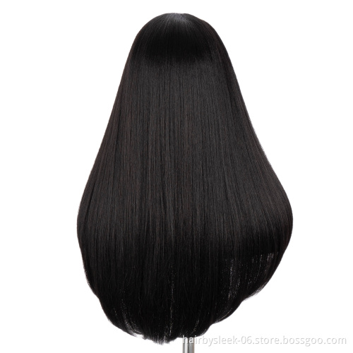 Factory price Straight Raw Cuticle Aligned Hair Heat Resistant Fiber Synthetic Wigs Headband Wig headbands For Black Women